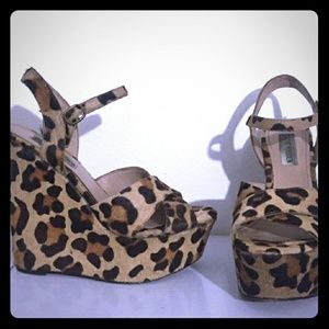 Steve Madden Leopard Pony Hair Wedges
 7.5